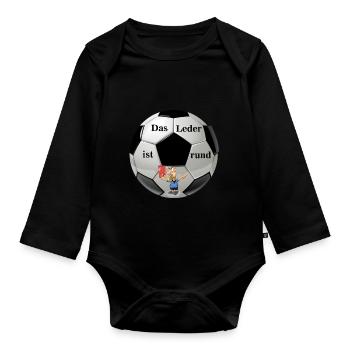 Das Leder ist rund - Baby Bio-Langarm-Body - Schwarz - Vorne