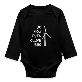 Wind turbine climate protection Energy transition Environmental protection - Organic Longsleeve Baby Bodysuit - black - Front