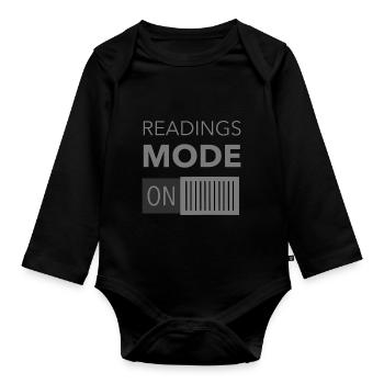 Book Books Funny Saying Gift Read Reader - Organic Longsleeve Baby Bodysuit - black - Front