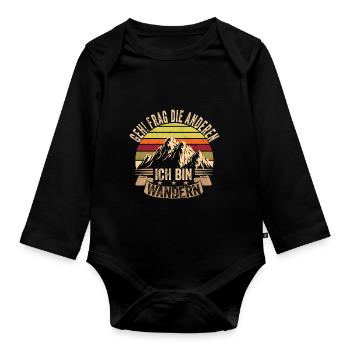 Wandern - Baby Bio-Langarm-Body - Schwarz - Vorne