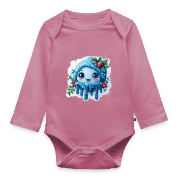 Snowflake for children - Organic Longsleeve Baby Bodysuit - mauve - Front
