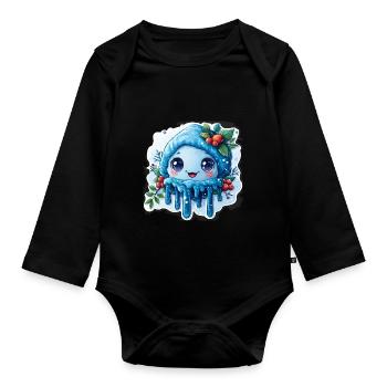 Flocon de neige pour les enfants - Body Bébé bio manches longues - noir - Devant