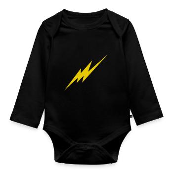 Blitz - Baby Bio-Langarm-Body - Schwarz - Vorne