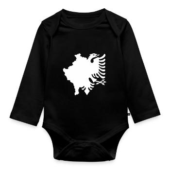Kosovo - Albaner weiß - Baby Bio-Langarm-Body - Schwarz - Vorne