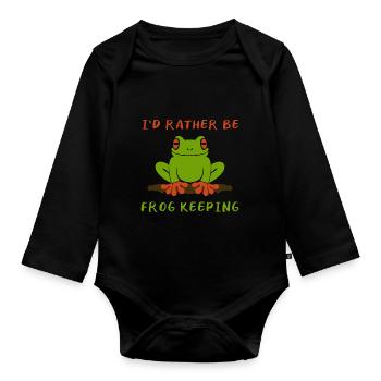 Frog Toad Jungle Jungle Gift - Organic Longsleeve Baby Bodysuit - black - Front