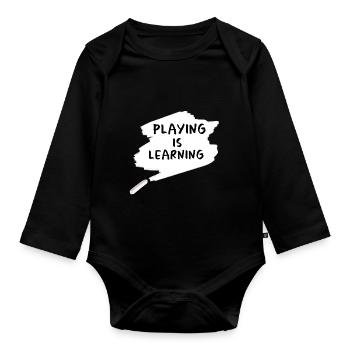 Lehrer Lehrkraft Schüler Professor Geschenk - Baby Bio-Langarm-Body - Schwarz - Vorne