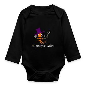 Shrimp Garnelen Zwerggarnelen Aquarium Geschenk - Baby Bio-Langarm-Body - Schwarz - Vorne