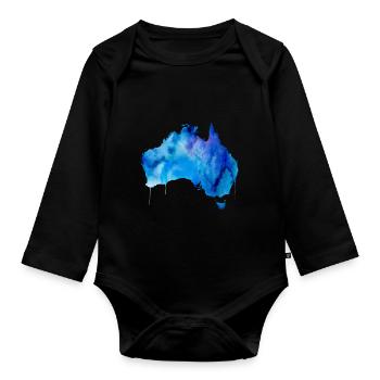 Australie - Body Bébé bio manches longues - noir - Devant