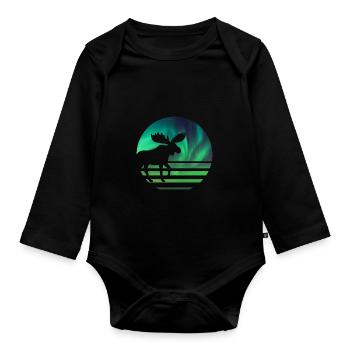 élan - Body Bébé bio manches longues - noir - Devant