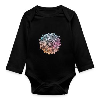 Sonnenblume - Baby Bio-Langarm-Body - Schwarz - Vorne