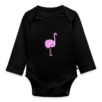 Flamingo - Body Bébé bio manches longues - noir - Devant