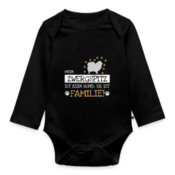 Zwergspitz - Baby Bio-Langarm-Body - Schwarz - Vorne