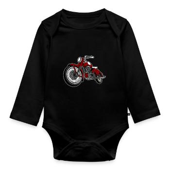Moto Old School - Body Bébé bio manches longues - noir - Devant