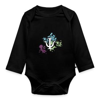 Psychology sign watercolor water color - Organic Longsleeve Baby Bodysuit - black - Front