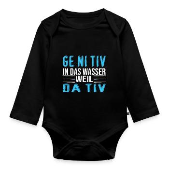 Deutschlehrer - Baby Bio-Langarm-Body - Schwarz - Vorne