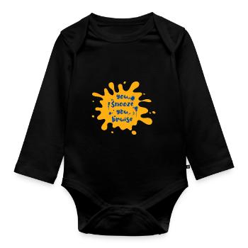 Paintball Paintballer Geschenk - Baby Bio-Langarm-Body - Schwarz - Vorne