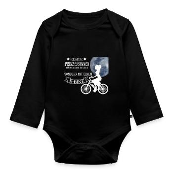 ECHTE PRINZESSINNEN KOMMEN NICHT IM KLEID - Baby Bio-Langarm-Body - Schwarz - Vorne
