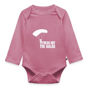 Gulag Warzone King Gamer Meme Idée cadeau - Body Bébé bio manches longues - mauve - Devant