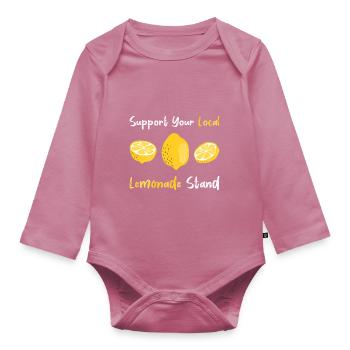 Lemonade Lemon Drink Soda Cadeau - Body Bébé bio manches longues - mauve - Devant