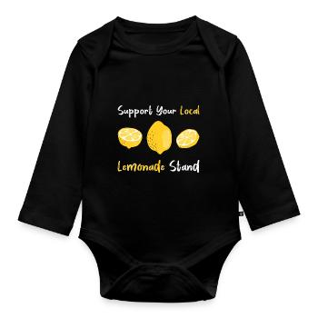 Limonade Zitrone Getränk Limo Geschenk - Baby Bio-Langarm-Body - Schwarz - Vorne