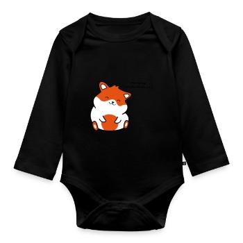 doux hamster au sommeil - Body Bébé bio manches longues - noir - Devant