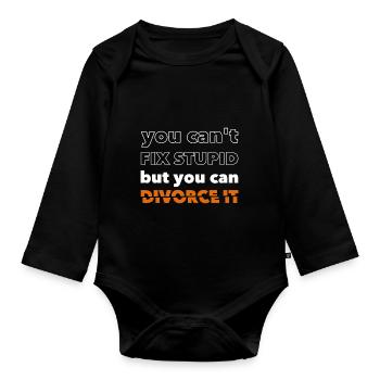 Divorce Separation Divorce Marriage Gift - Organic Longsleeve Baby Bodysuit - black - Front