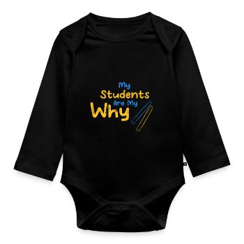 Lehrer Lehrkraft Schüler Professor Geschenk - Baby Bio-Langarm-Body - Schwarz - Vorne