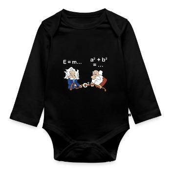 Professeur de mathématiques Phytagoras Gift - Body Bébé bio manches longues - noir - Devant
