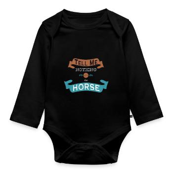 Denglish ne me dit rien du cheval - Body Bébé bio manches longues - noir - Devant