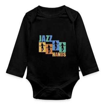 Jazz Hands Chorégraphe de danse jazz - Body Bébé bio manches longues - noir - Devant