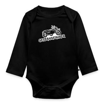 Gespannfahrer Ural Beiwagen Motorrad - Baby Bio-Langarm-Body - Schwarz - Vorne