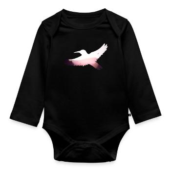 Hummingbird - Organic Longsleeve Baby Bodysuit - black - Front