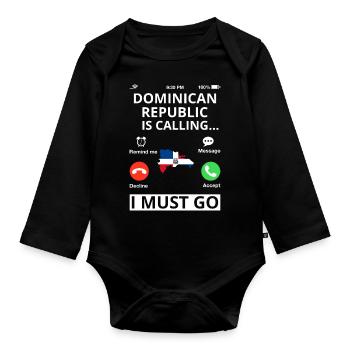 Dominican Republic Flag Dom Rep Flag Tour - Organic Longsleeve Baby Bodysuit - black - Front