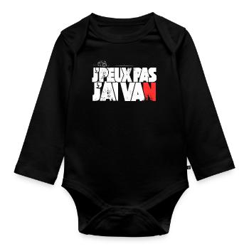 J'peux pas j'ai Van - Body Bébé bio manches longues - noir - Devant