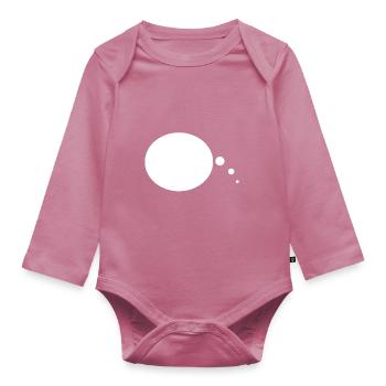 speech bubble - Organic Longsleeve Baby Bodysuit - mauve - Front