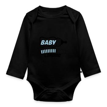 baby loading 2 - Baby Bio-Langarm-Body - Schwarz - Vorne