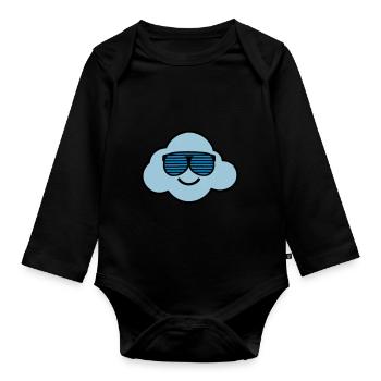 cloud sunglasses 02 - Organic Longsleeve Baby Bodysuit - black - Front
