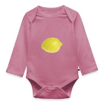 lemon - Organic Longsleeve Baby Bodysuit - mauve - Front