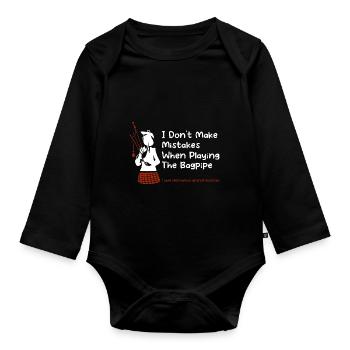 Scotland Bagpipe Bagpipe Musician Gift - Body Bébé bio manches longues - noir - Devant