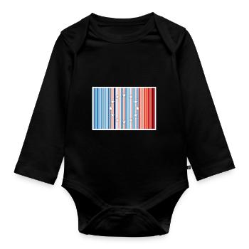 Europa Warming Stripes - Body Bébé bio manches longues - noir - Devant