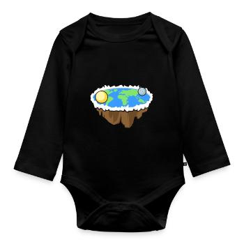 Flache-Erde-Theorie Lustige - Baby Bio-Langarm-Body - Schwarz - Vorne
