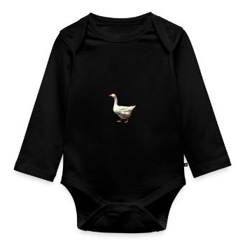 Gans - Baby Bio-Langarm-Body - Schwarz - Vorne