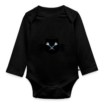 dart coat of arms - Organic Longsleeve Baby Bodysuit - black - Front