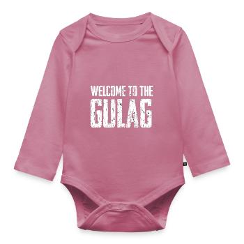 Gulag Warzone King Gamer Meme Idée cadeau - Body Bébé bio manches longues - mauve - Devant