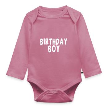 Birthday Boy - Baby Bio-Langarm-Body - Mauve - Vorne