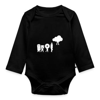 Evolution of Data Storage Coding Computer Cloud - Organic Longsleeve Baby Bodysuit - black - Front