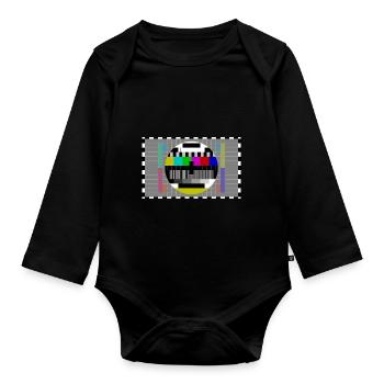 Test picture TV picture gift idea - Organic Longsleeve Baby Bodysuit - black - Front