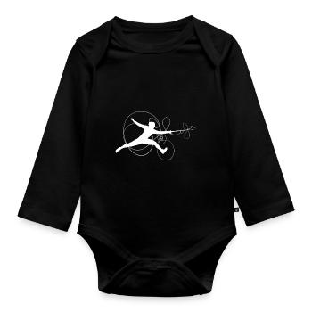 Fechten Fechter Degen Säbel Geschenk - Baby Bio-Langarm-Body - Schwarz - Vorne