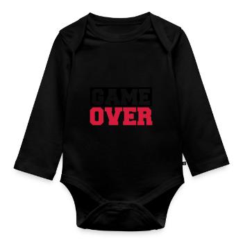 game over - Body Bébé bio manches longues - noir - Devant