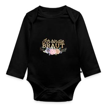 Ich bin die Braut Geschenk - Baby Bio-Langarm-Body - Schwarz - Vorne